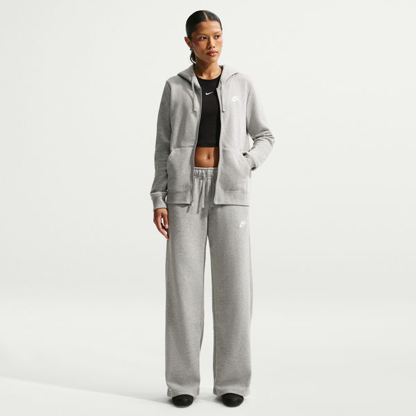 Women's Nike Sportswear Club Fleece Mid-Rise Wide-Leg Sweatpants in Grey | FB2727-063