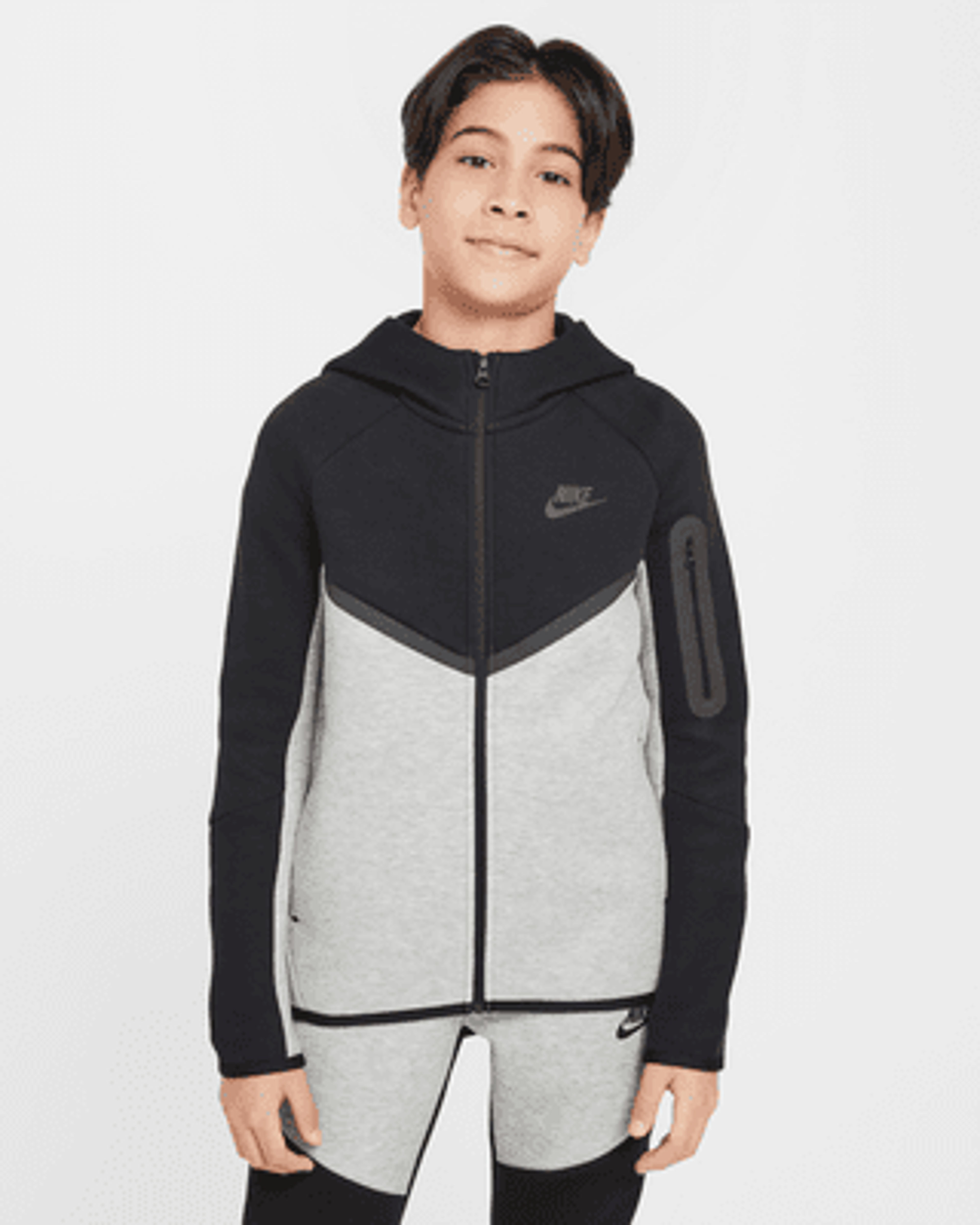 Nike Tech Fleece Big Kids Full-Zip Hoodie - Lightweight Warmth