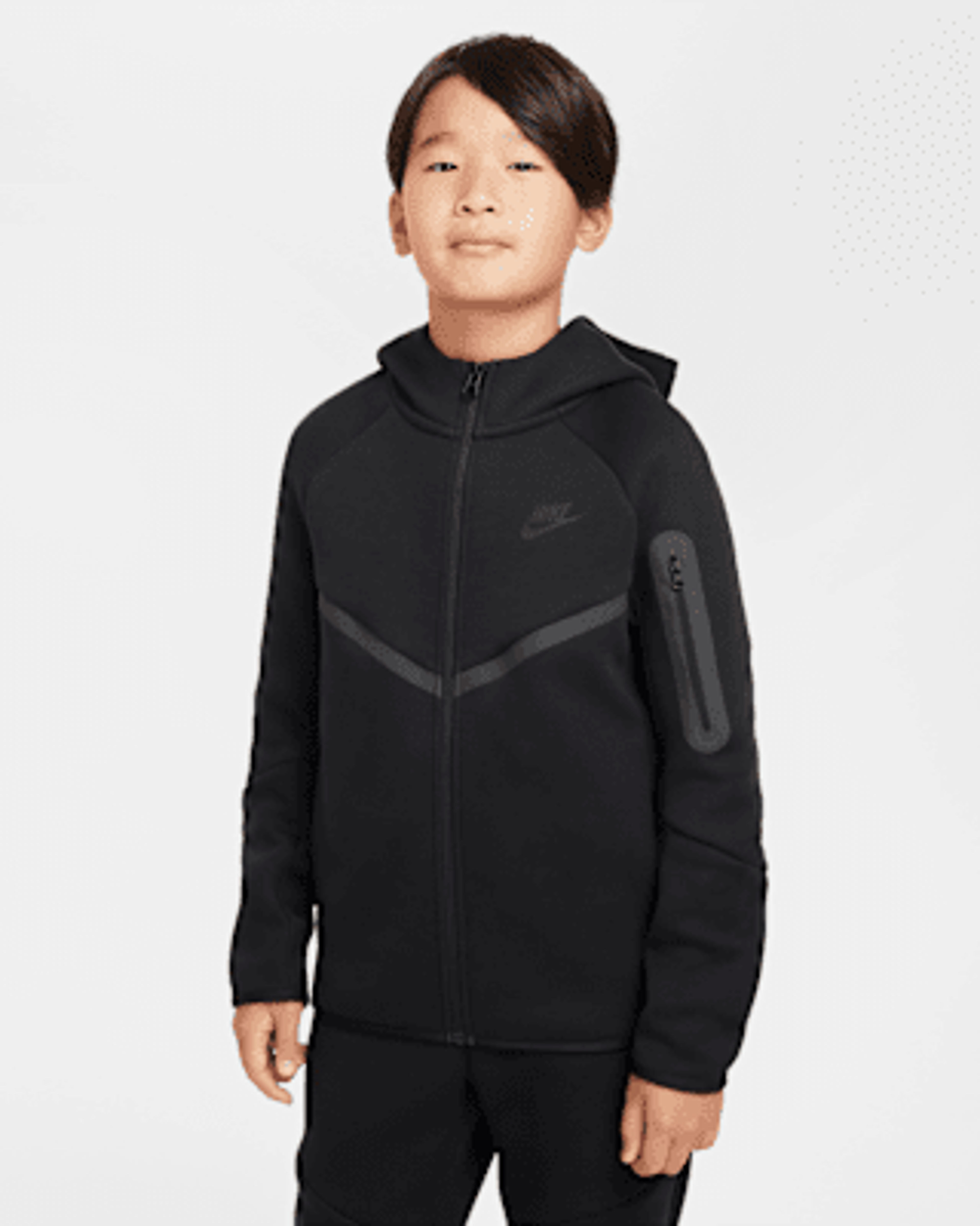 Nike Tech Fleece Older Kids Full-Zip Hoodie - Lightweight Warmth