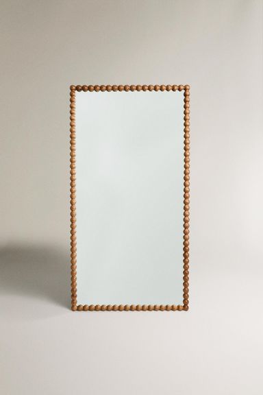 LARGE RECTANGULAR FULL LENGTH MIRROR WITH WOODEN FRAME