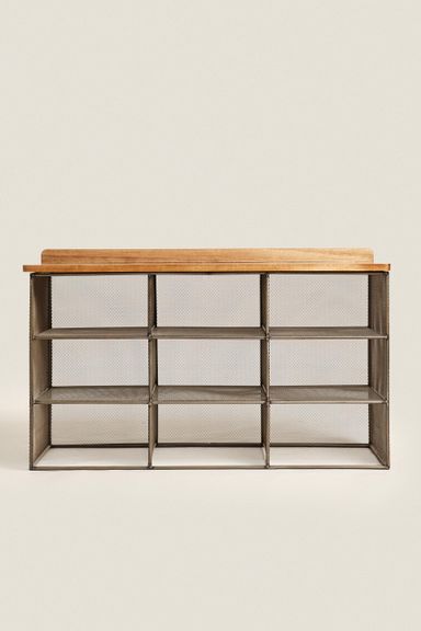 METAL AND WOOD BENCH