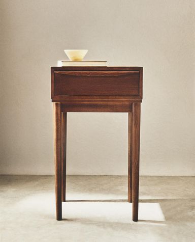 ASH WOOD NIGHTSTAND WITH DRAWER
