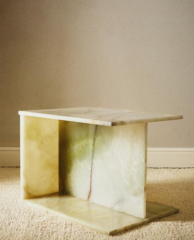 MASĂ AUXILIARĂ PIATRĂ ONIX VERDE | Zara Home România