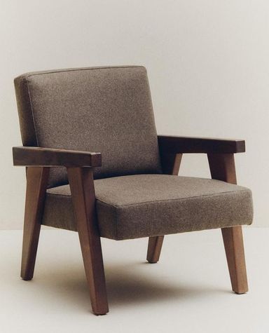 GESTOFFEERDE WALNOTEN FAUTEUIL ZARA HOME BY BLASCO