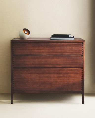 WOODEN CHEST OF DRAWERS WITH THREE DRAWERS