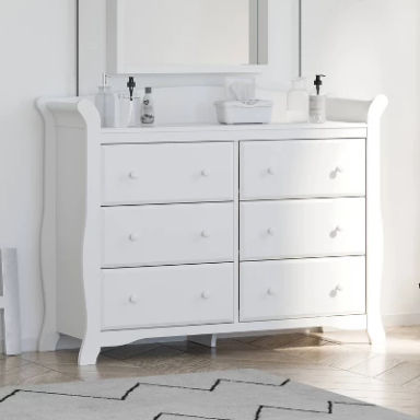Storkcraft Avalon 6-Drawer Double Dresser - White