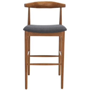 Lionel Retro Bar Stool - BST1503 - Walnut/Dark Grey - Safavieh