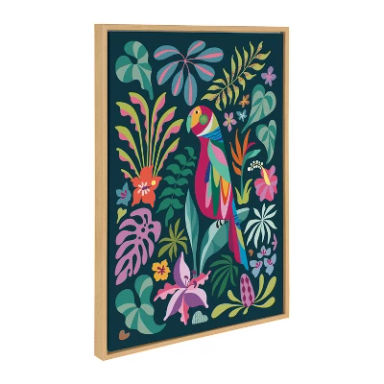 Kate & Laurel All Things Decor 23"x33" Sylvie Tropical Parrot Wall Art: Rachel Lee, Framed Canvas : Target