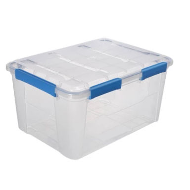 Ezy Storage 79.3qt IP67 Waterproof Storage Box: Clear Stackable Utility Bin, Airtight, Polypropylene