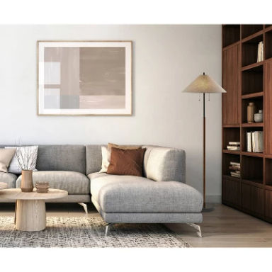 Palmer Walnut Floor Lamp Black - Adesso: Dual Pull Chain, Contemporary Standing Light