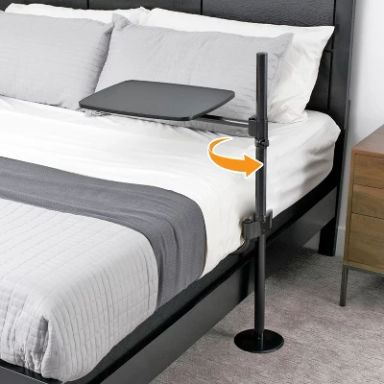 Able Life Universal Overbed Table, Adjustable Bedside Swivel Tray & Laptop Desk, Black