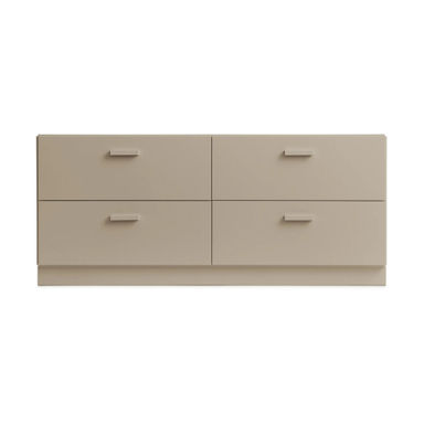 Commode basse et plinthes en bois mdf beige 123x53,4x41cm Relief - String furniture