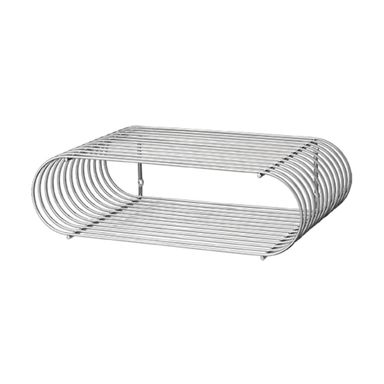 Chrome-plated steel oval wall shelf 40. 4cm Curva - AYTM