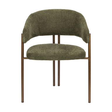 Naida green fabric and bronze steel chair - Dutchbone