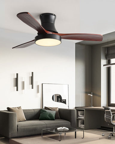 WOMO Wood Low Profile Ceiling Fan Lamp - WM5241