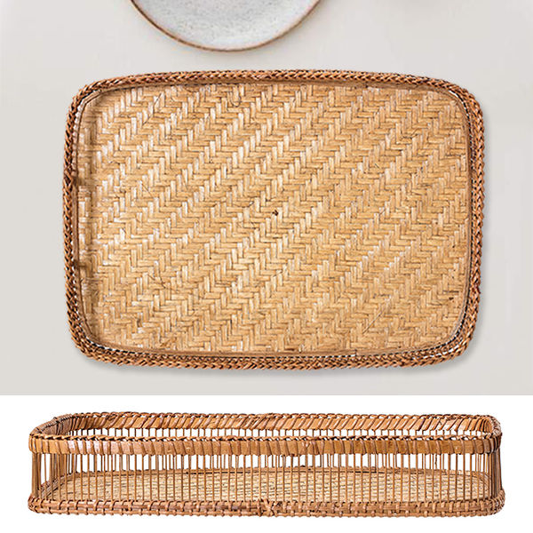 Simple Bamboo Tray with Handles