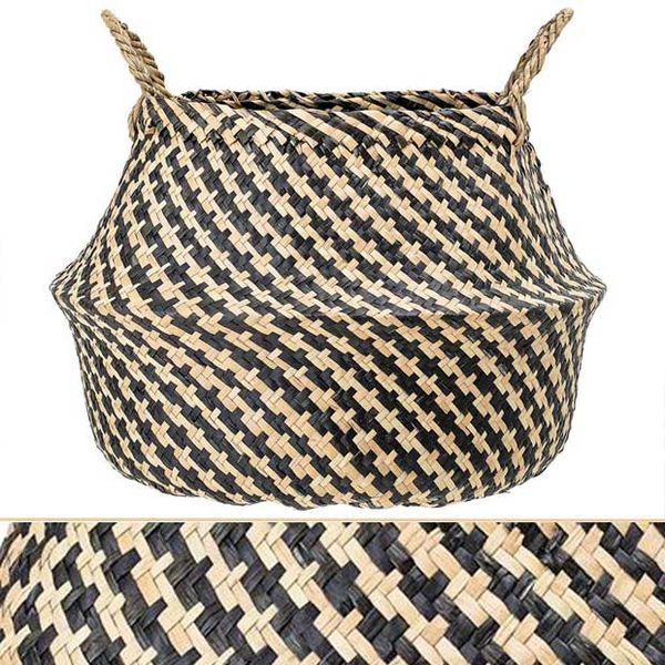 Houndstooth Seagrass Basket