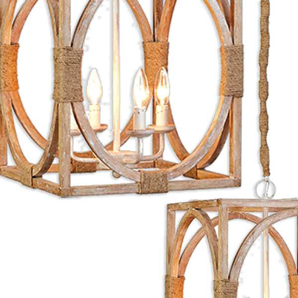 Open Frame Mango Wood Pendant Light