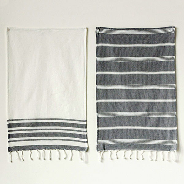 Woven Stripe Tea Towels Set of 2