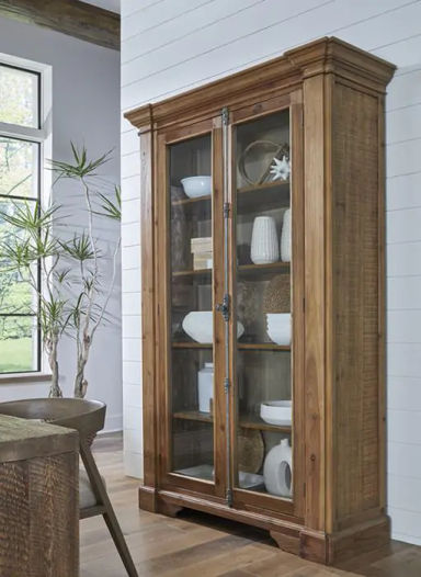 2 Door Reclaimed Pine Display Cabinet |  Antique Farmhouse