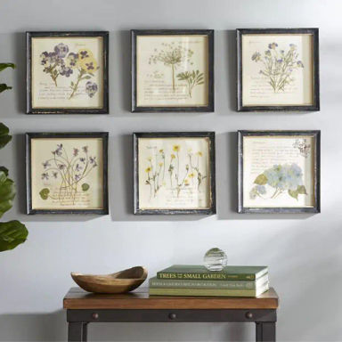 Vintage Inspired Flower Prints Set of 6 |  Antique Farmhouse