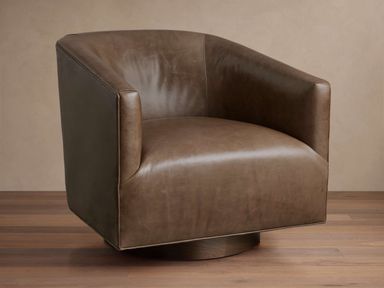 Ellison Leather Plinth Swivel Chair