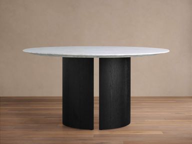 Saint Germain Round Stone Dining Table with Dauphine Base