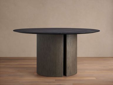 Saint Germain Round Wood Dining Table with Dauphine Base