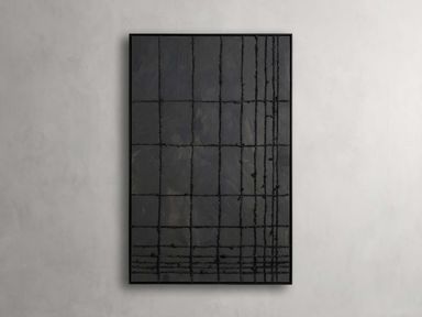 Linear Charcoal Framed Print