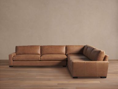 Remington Leather Three-Piece Corner Sectional