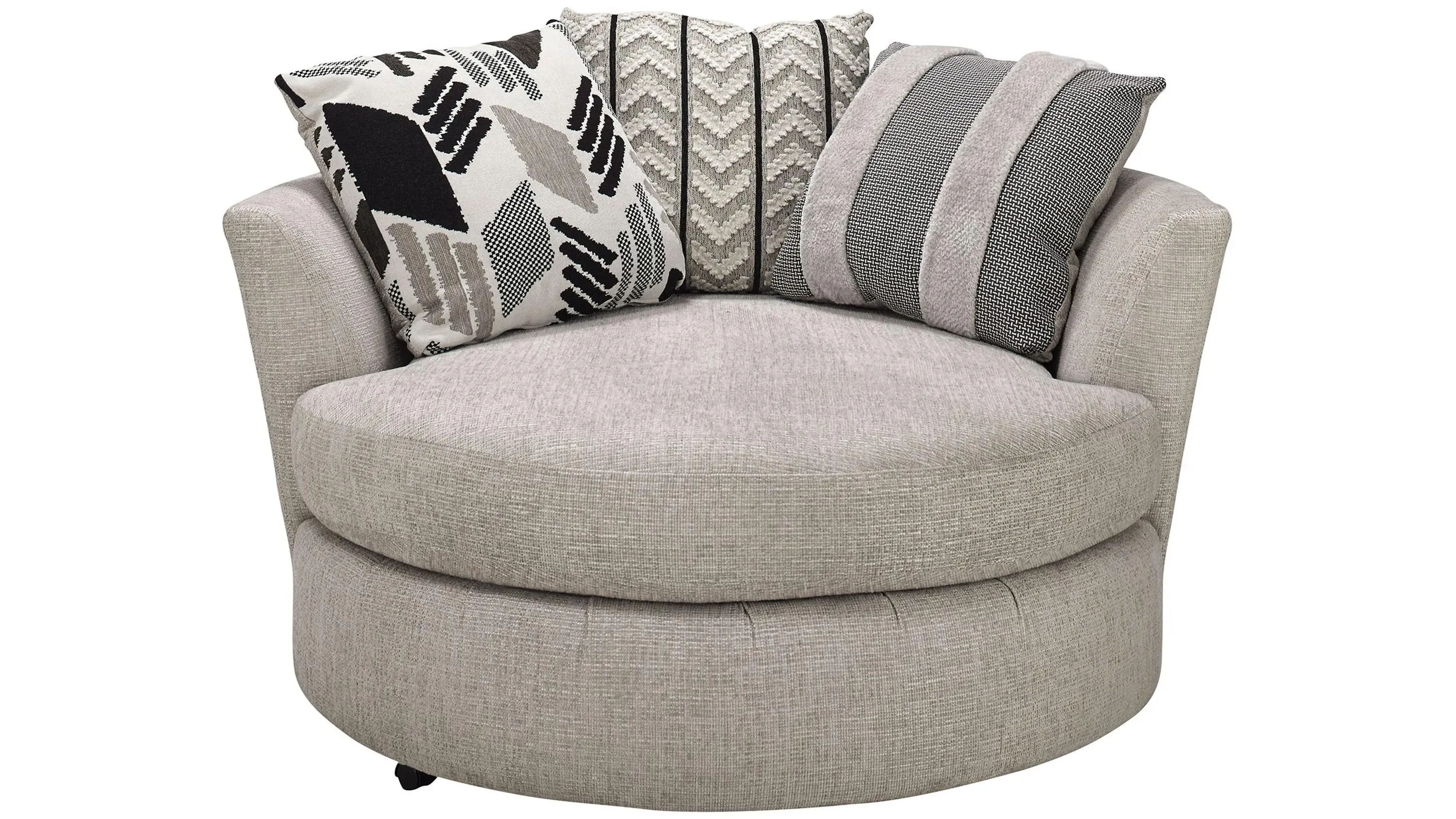 Cooper Swivel Chair - Modern Rustic Accent with Pillows