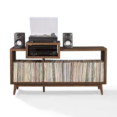 NASHVILLE LARGE RECORD PLAYER STAND WITH VINYL STORAGE