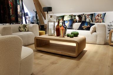 Copenhague - Table basse design en coeur de rotin | Harmonie du Logis