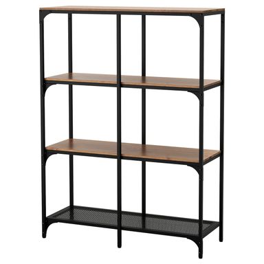 FJÄLLBO Shelving unit - black 100x136 cm