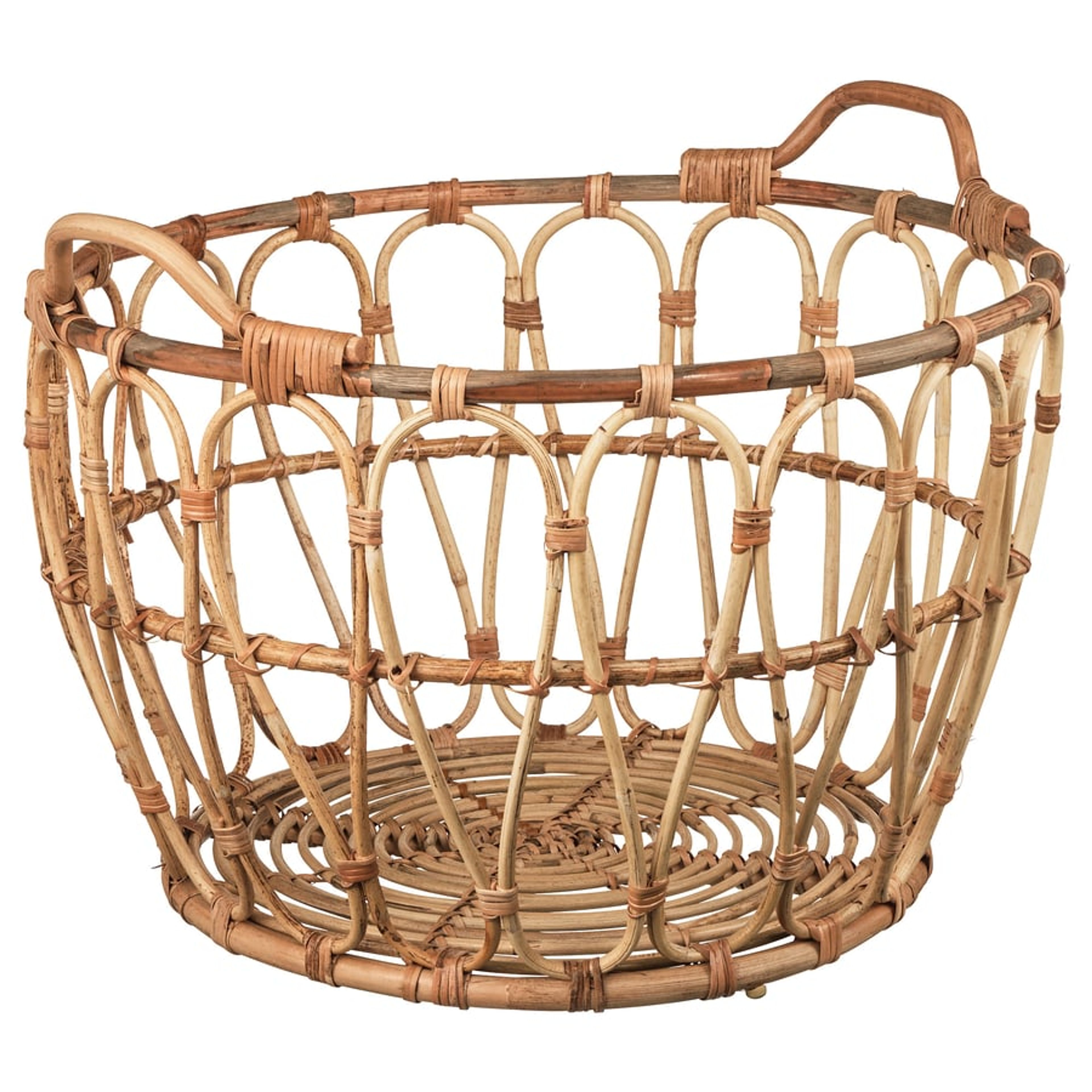 SNIDAD Handwoven Rattan Storage Basket, 54x39 cm - Natural Bamboo