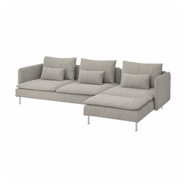 SÖDERHAMN 4-seat sofa - with chaise longue/Viarp beige/brown