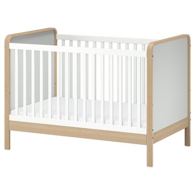 ÄLSKVÄRD Crib - birch/white 70x132 cm (27 1/2x52 ")