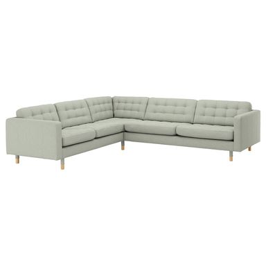 MORABO Sectional, 5-seat corner - Gunnared light green/wood