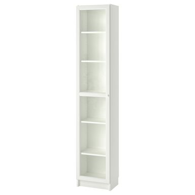 BILLY / OXBERG Bibliothèque avec porte vitrée - blanc/verre 40x30x202 cm