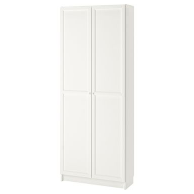 BILLY / OXBERG Bookcase with doors - white 80x30x202 cm