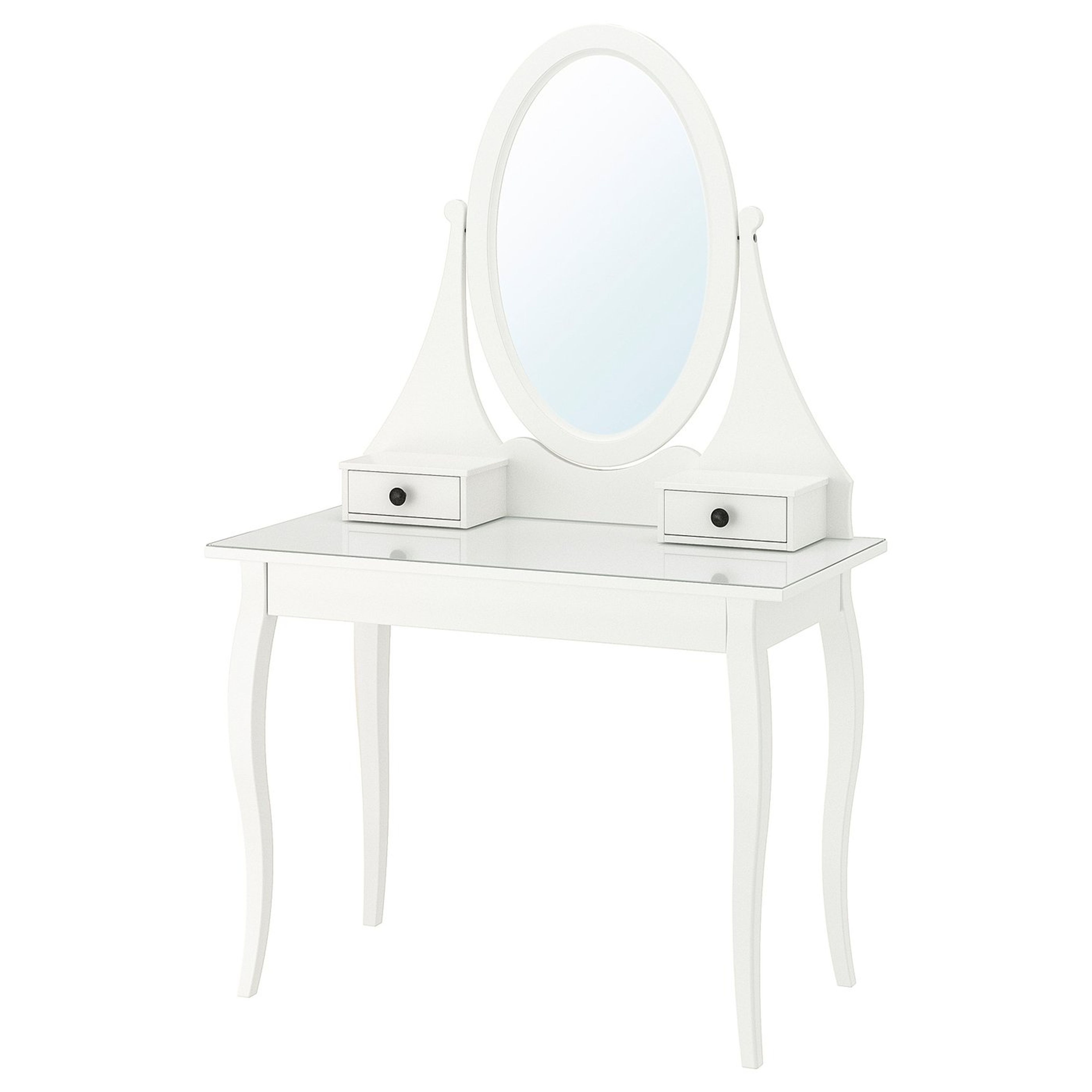HEMNES White Dressing Table with Mirror 100x50 cm