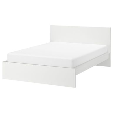 MALM Bed frame, high - white/Luröy 180x200 cm