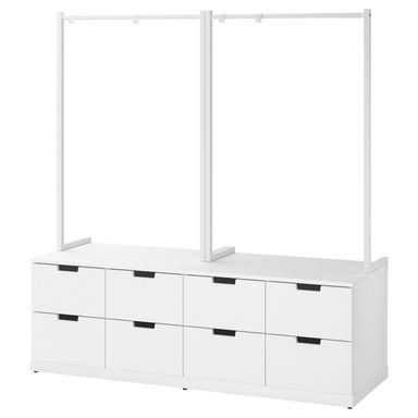 NORDLI Chest of 8 drawers - white 160x169 cm