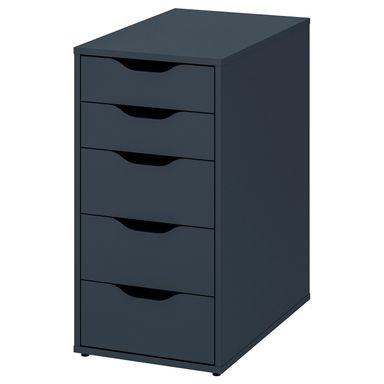 ALEX Drawer unit - black-blue 14 1/8x27 1/2 "