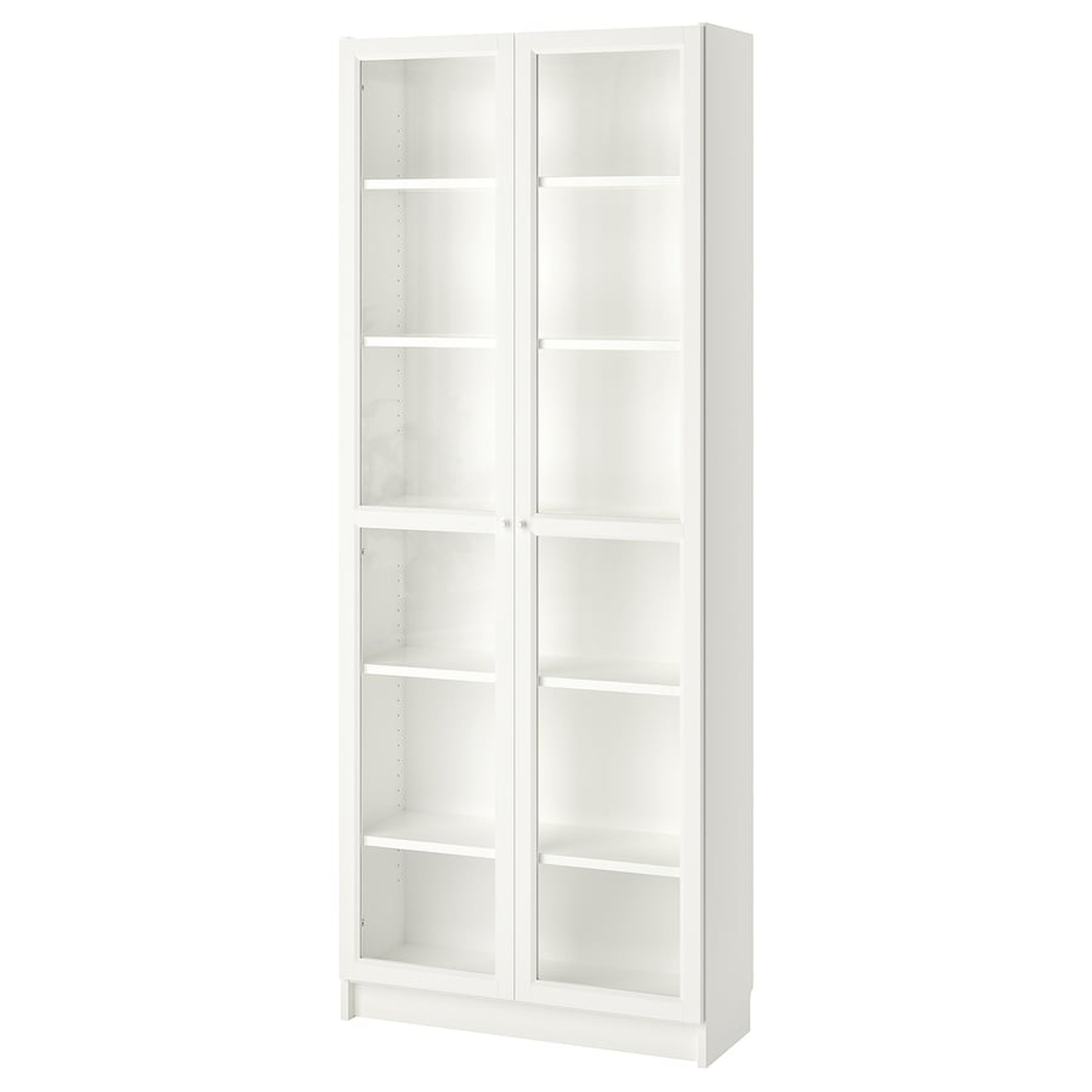 IKEA BILLY OXBERG White Bookcase with Glass Doors 31.5x11.75x79.5"