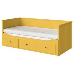HEMNES Yellow Daybed with Drawers & Twin Mattresses