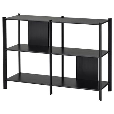 JÄTTESTA Shelf unit - black 47 1/4x33 1/2 "
