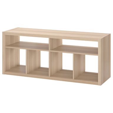 KALLAX TV unit - white stained oak effect 57 3/4x23 1/2 "