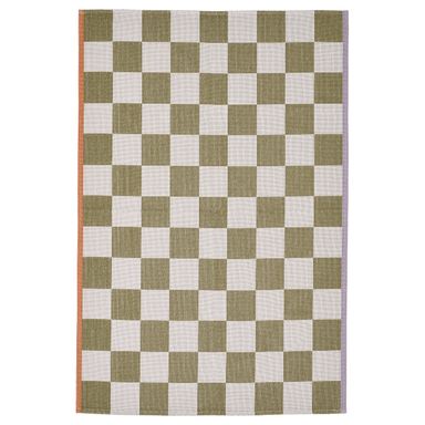 KLASSRUM Rug, flatwoven - white/green 4 ' 4 "x6 ' 5 "