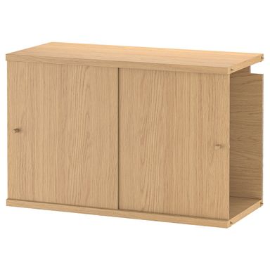 LÅDMAKARE Cabinet with sliding doors - oak effect